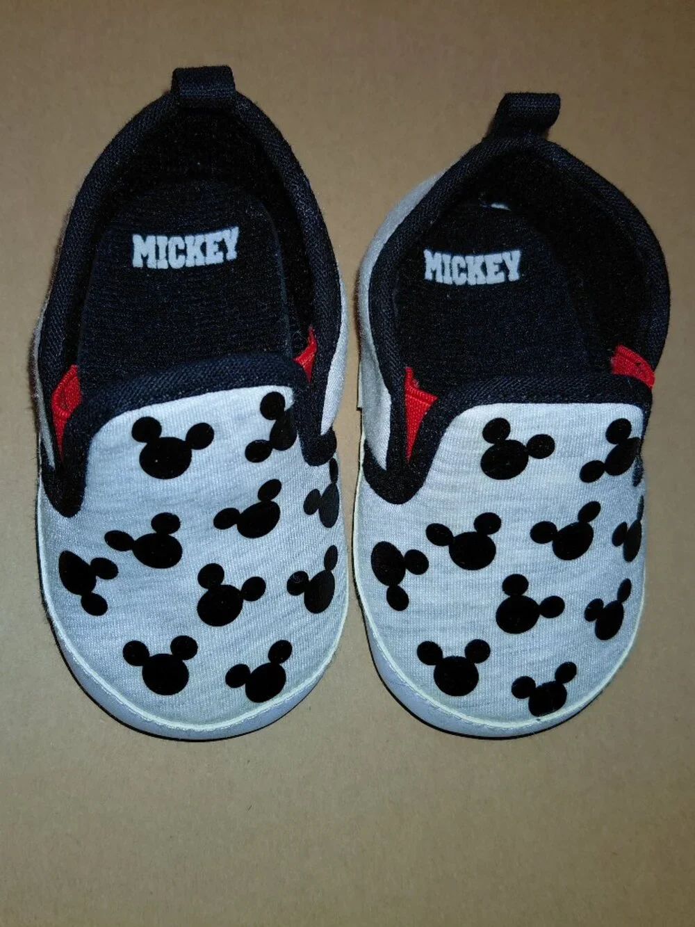 Disney Mickey Mouse Black Infant Prewalker Soft Sole Slip-on Shoes